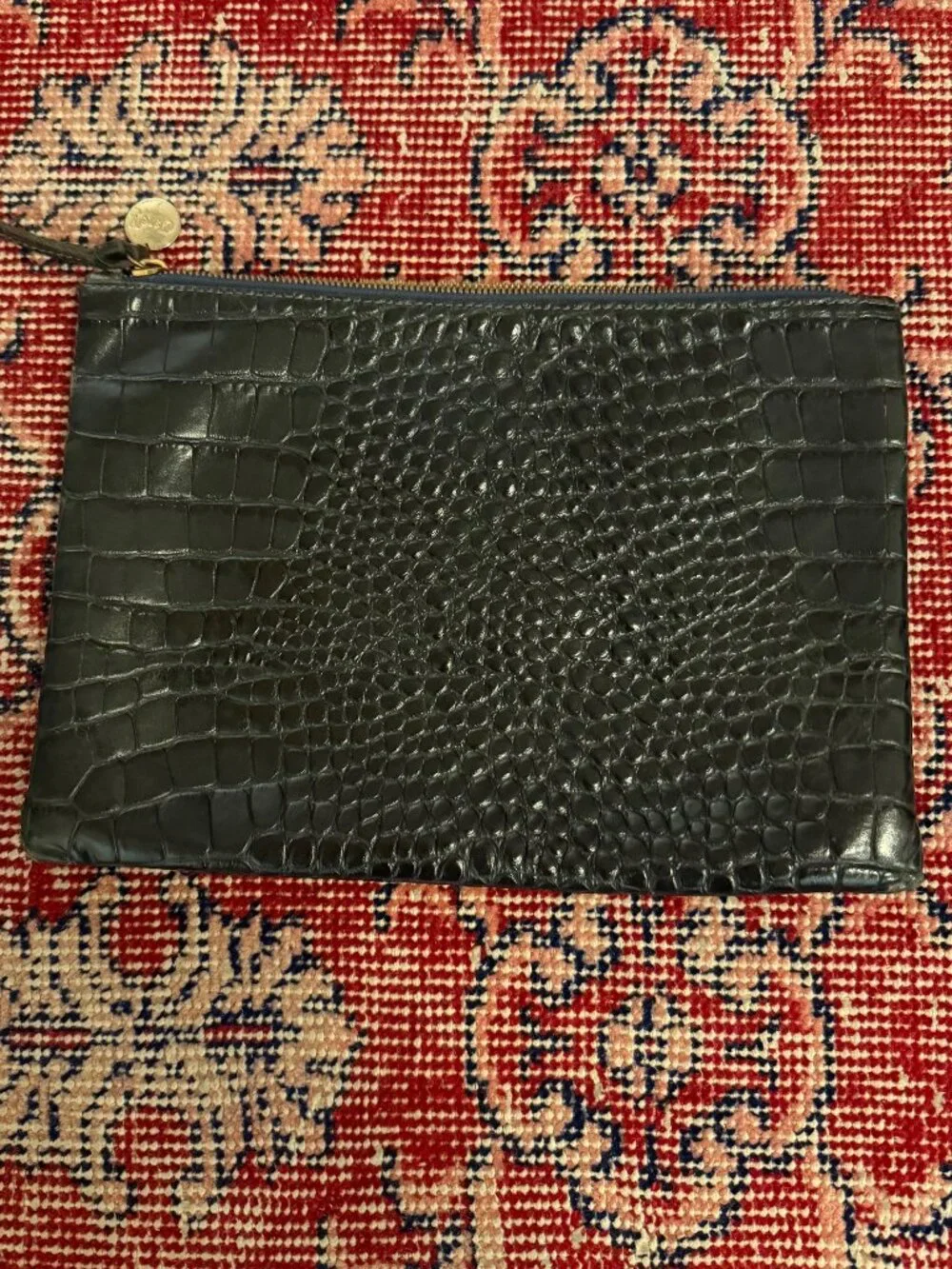 Clare V navy clutch